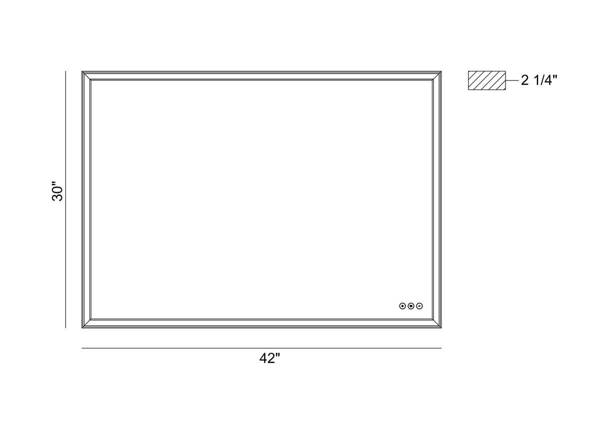 Nixon LED mirror dimension drawing