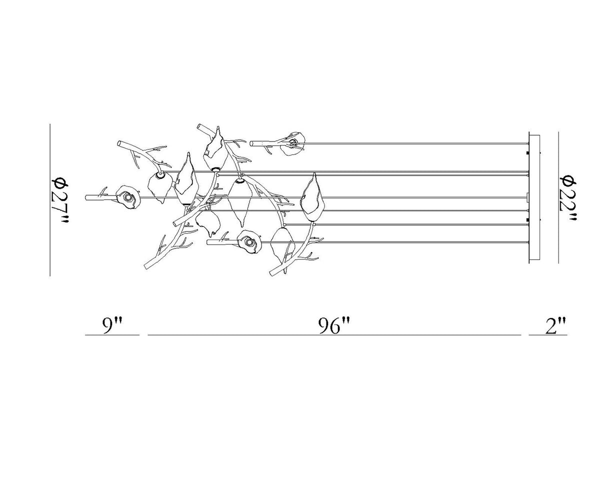 Matera chandelier dimension drawing