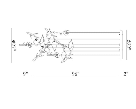 Matera chandelier dimension drawing