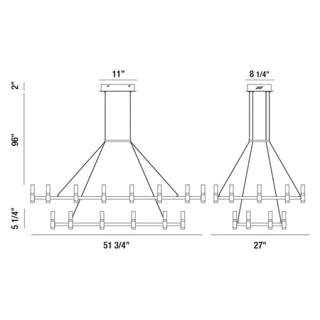Altamont chandelier dimension drawing