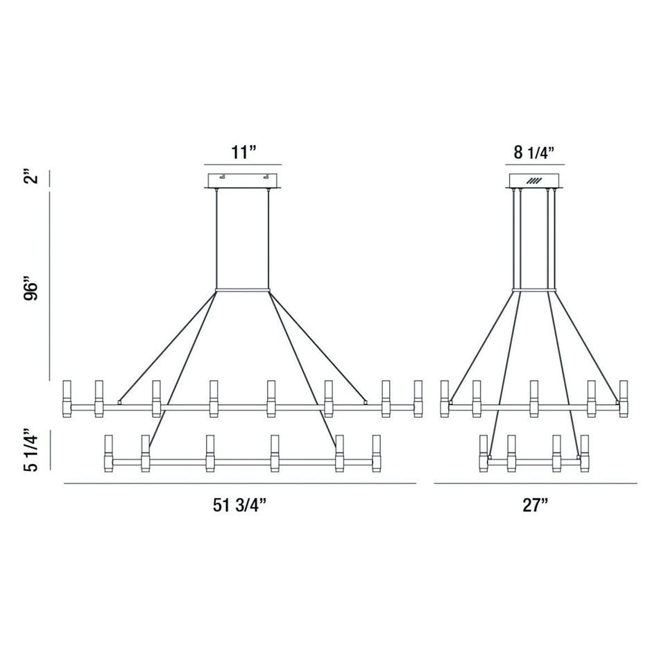 Altamont chandelier dimension drawing