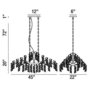 Campobasso chandelier dimension drawing