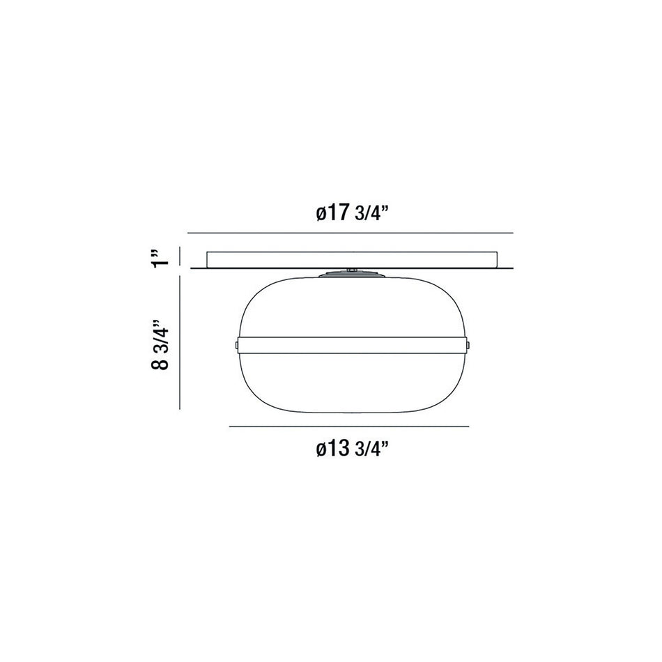 Nottingham flush mount dimension drawing
