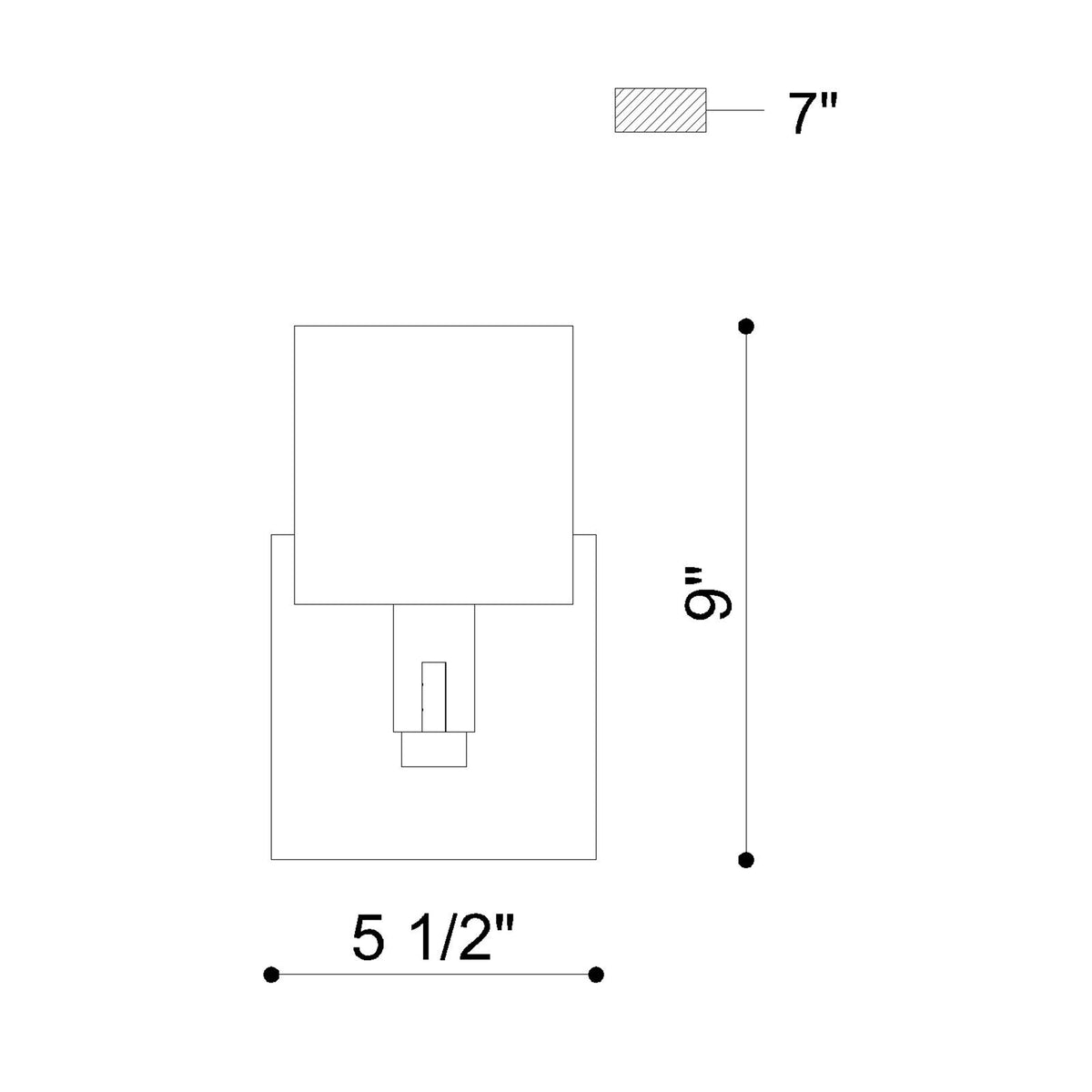 Decato wall sconce dimension drawing