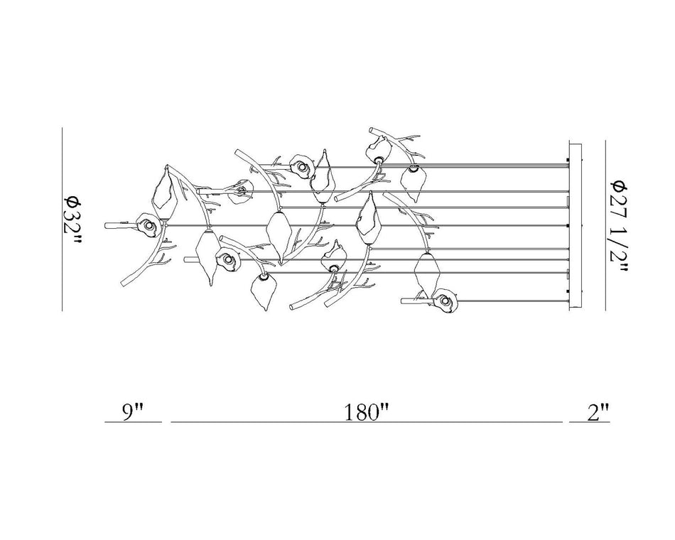 Matera chandelier dimension drawing