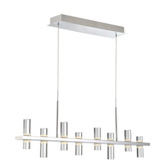 Eurofase Netto 41.5" 16-Light LED Chandelier, Chrome with White Acrylic, front view