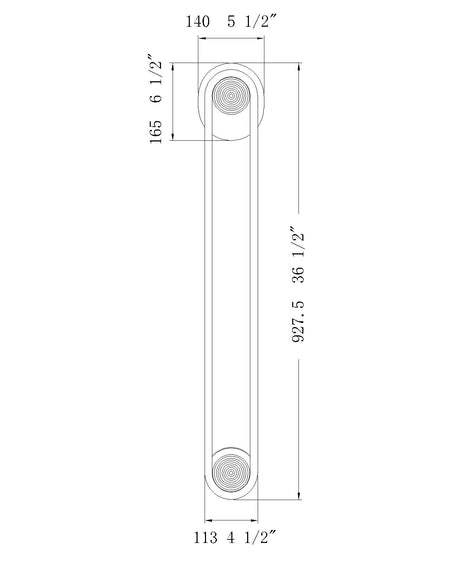 Swing outdoor light dimension drawing