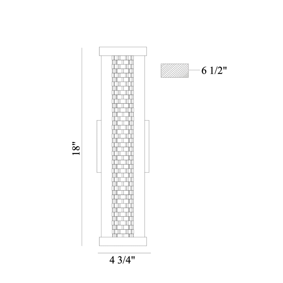 Savron outdoor light dimension drawing