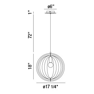 Abruzzo pendant dimension drawing