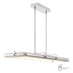 Eurofase Annilo 48.25" LED Chandelier, Chrome with White Acrylic, front view