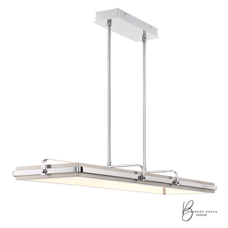 Eurofase Annilo 48.25" LED Chandelier, Chrome with White Acrylic, front view