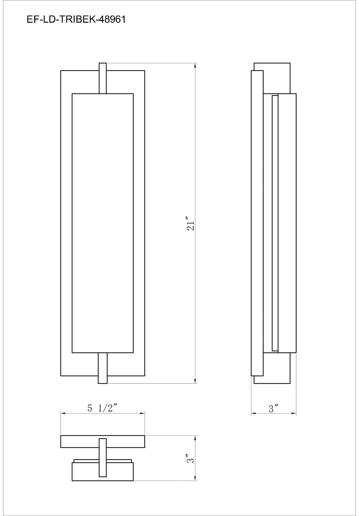Tribek outdoor light dimension drawing
