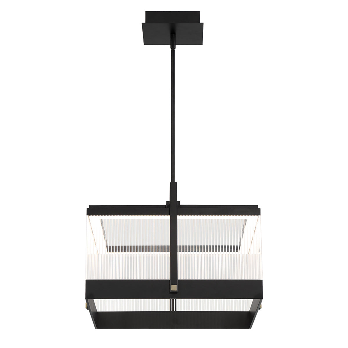 Eurofase Tye 19.5" LED Chandelier, Matte Black with Clear Acrylic, front view