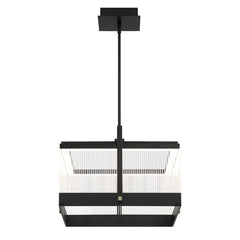 Eurofase Tye 19.5" LED Chandelier, Matte Black with Clear Acrylic, front view