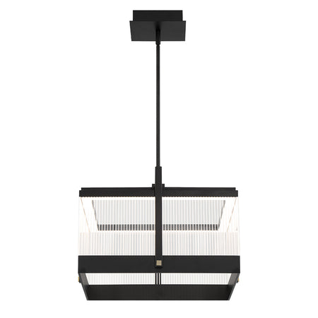 Eurofase Tye 19.5" LED Chandelier, Matte Black with Clear Acrylic, front view