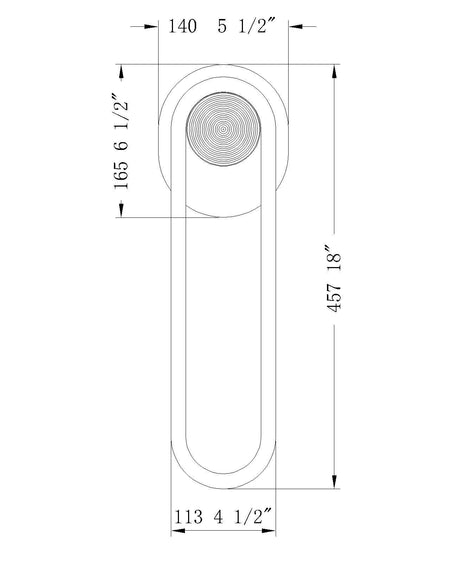 Swing outdoor light dimension drawing