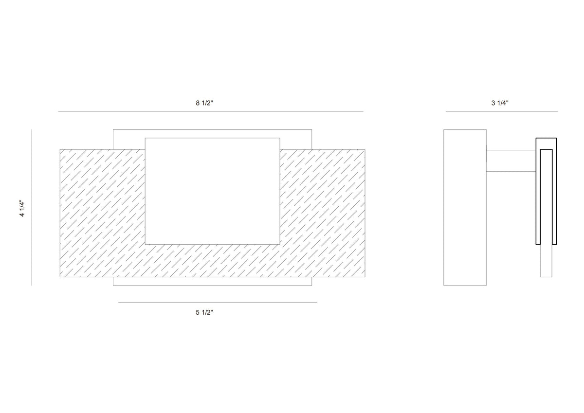 Kasha vanity light dimension drawing