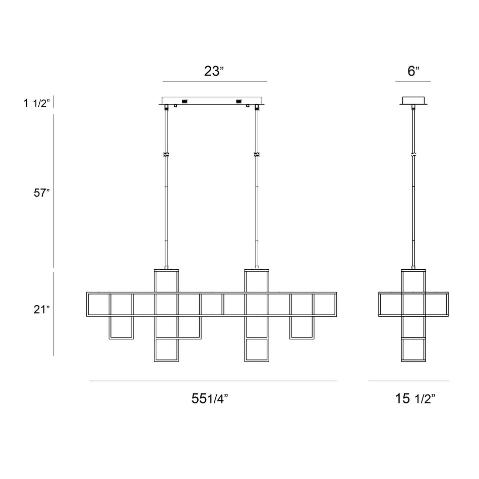 Ferro chandelier dimension drawing