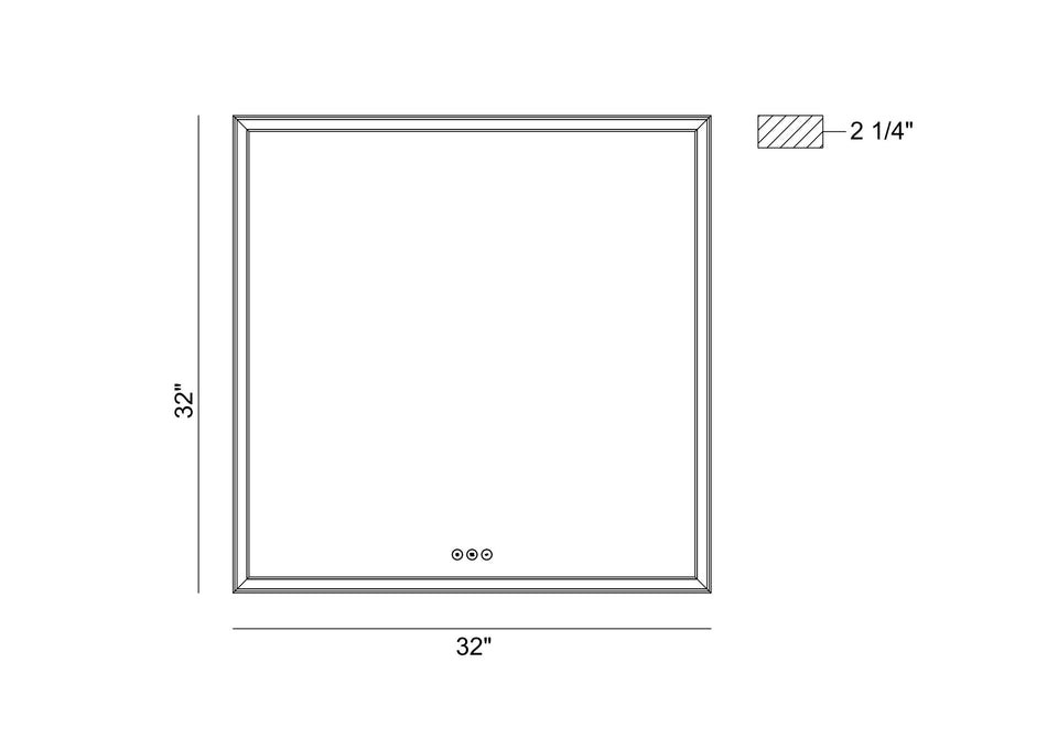Nixon LED mirror dimension drawing