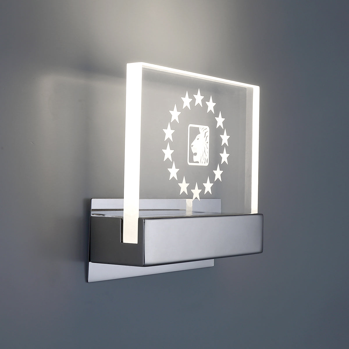 Eurofase Para 6.25" LED Wall Sconce, Chrome with Clear Glass, front view