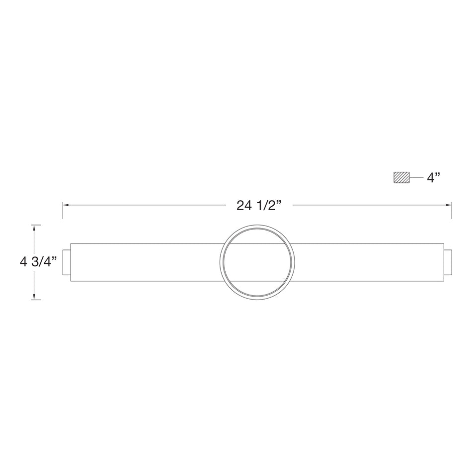 Santoro vanity light dimension drawing