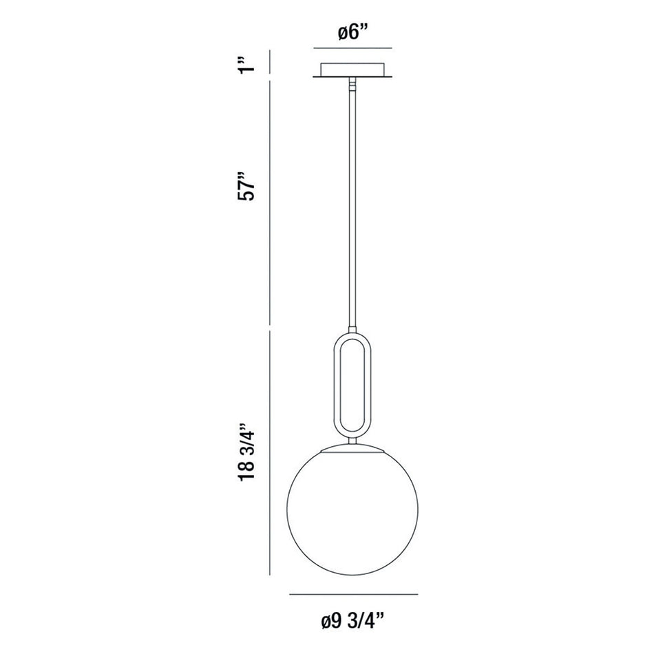 Prospect pendant dimension drawing