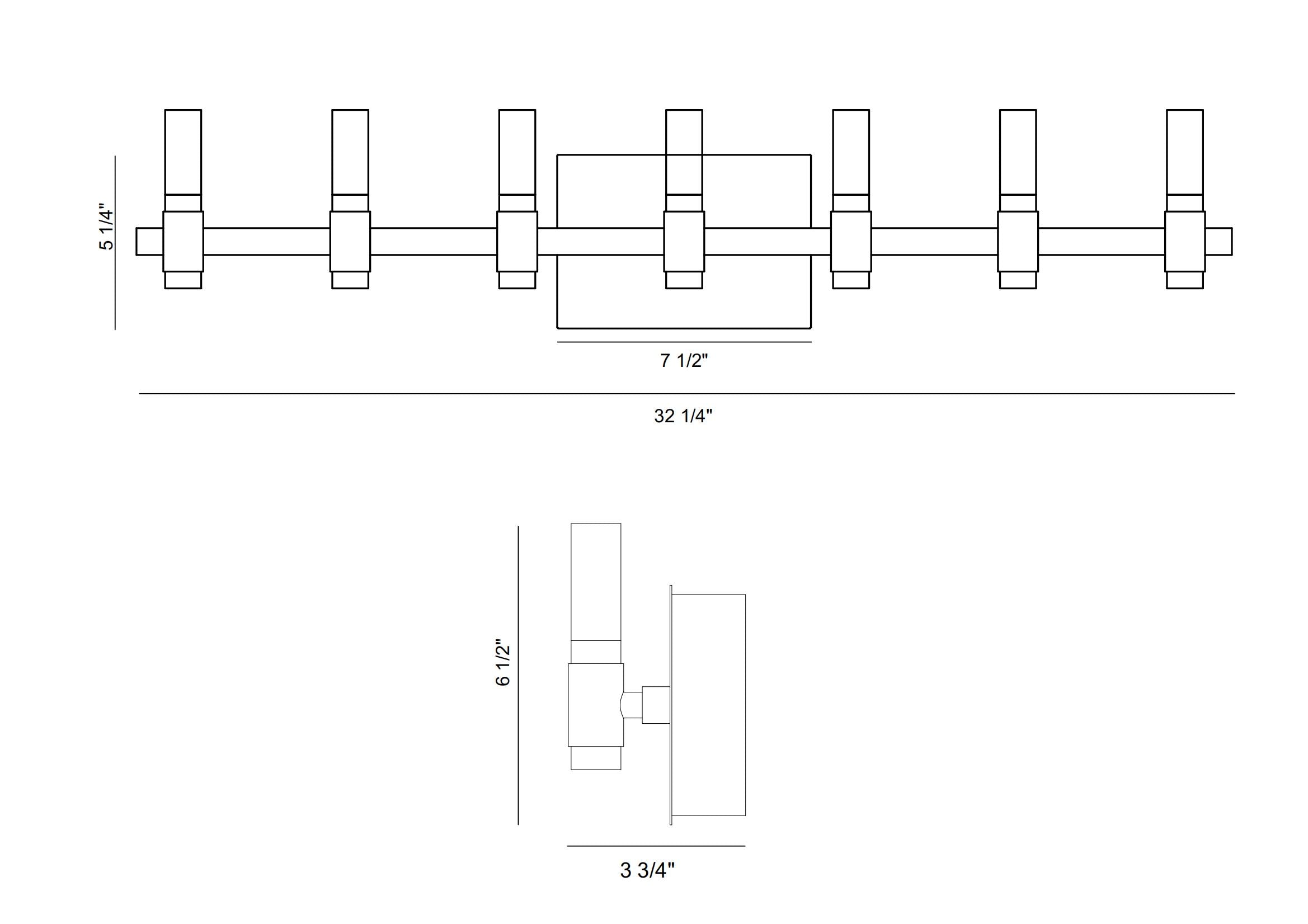 Albany vanity light dimension drawing