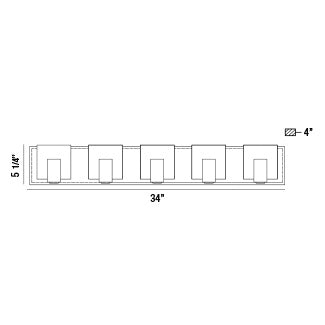 Canmore vanity light dimension drawing