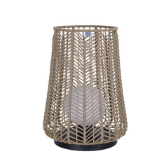 Eurofase Elice 16.25" Outdoor Wall Light, Matte Black with Brown Rope, front view