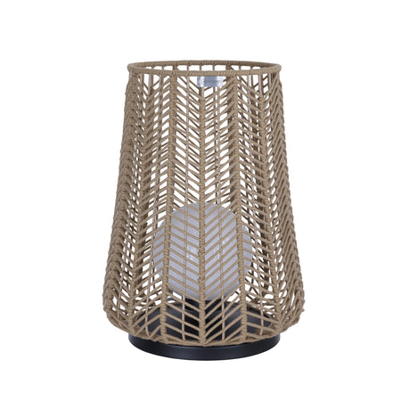 Eurofase Elice 16.25" Outdoor Wall Light, Matte Black with Brown Rope, front view