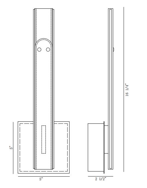 Verdura wall sconce dimension drawing