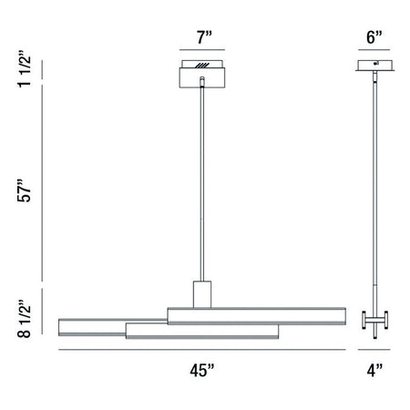 Cameno chandelier dimension drawing