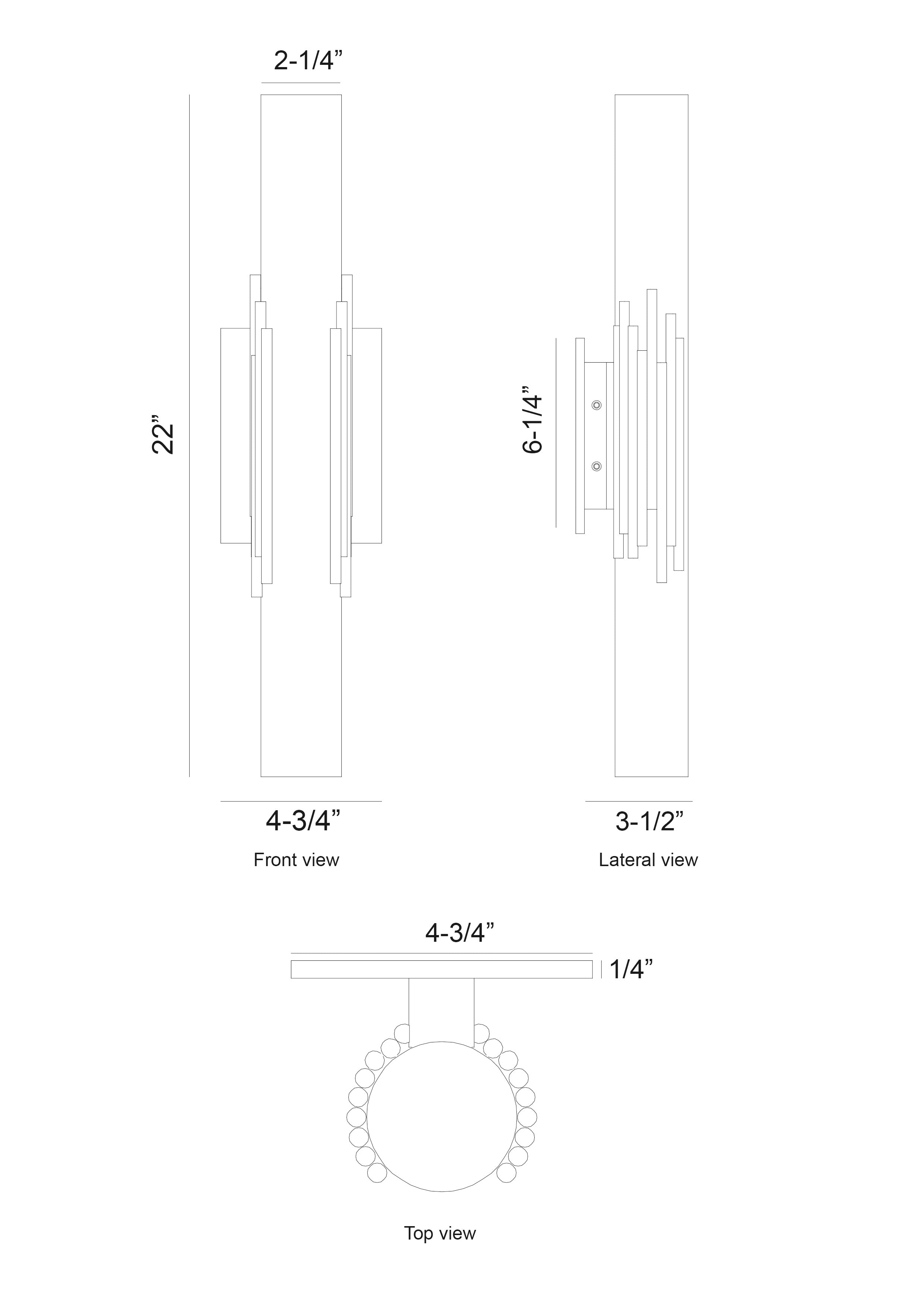 Venna wall sconce dimension drawing
