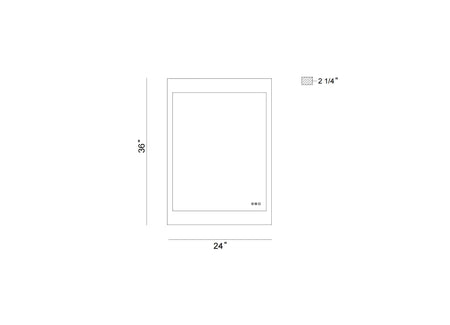 Mogano LED mirror dimension drawing