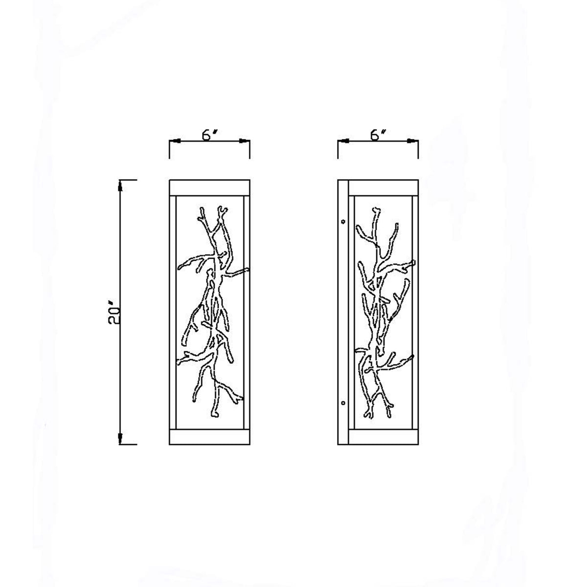 Aerie outdoor light dimension drawing