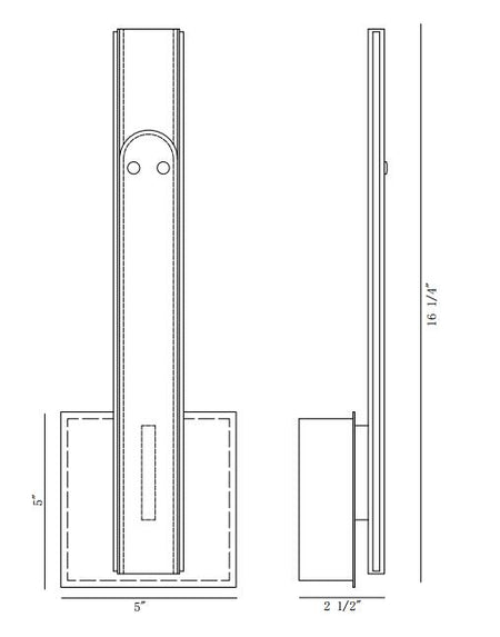 Verdura wall sconce dimension drawing