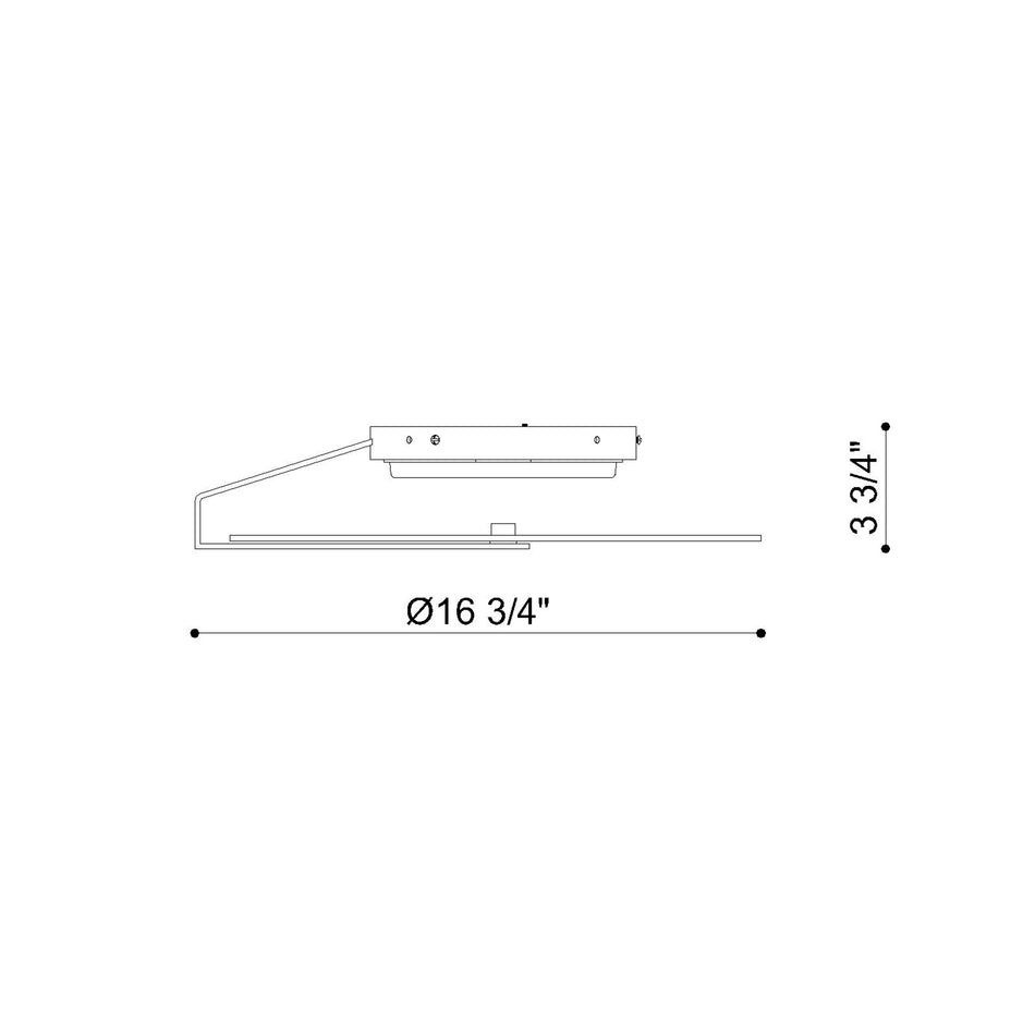 Nuvola flush mount dimension drawing