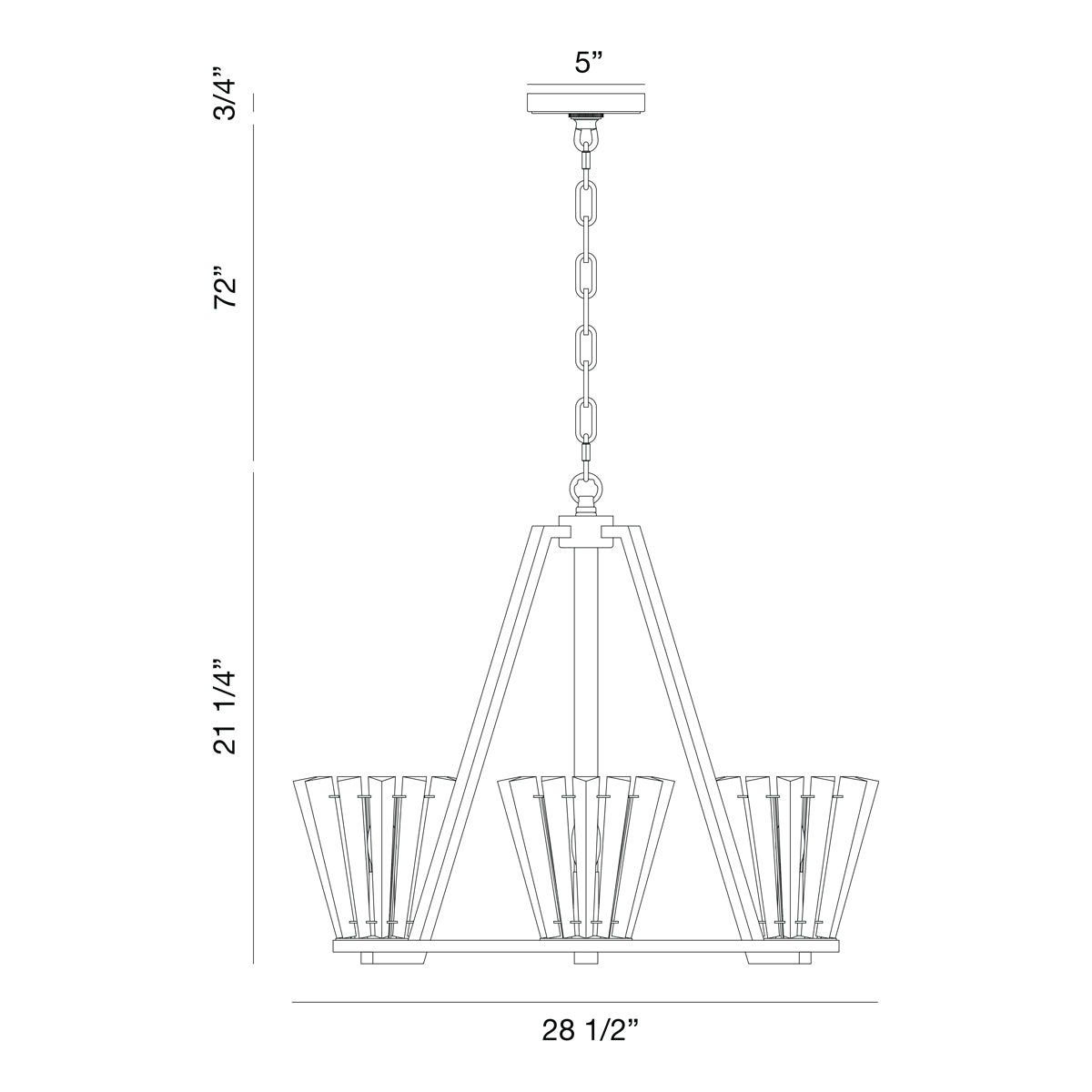 Ricca chandelier dimension drawing