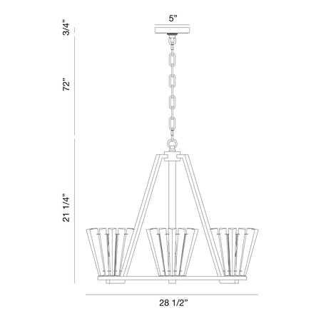 Ricca chandelier dimension drawing
