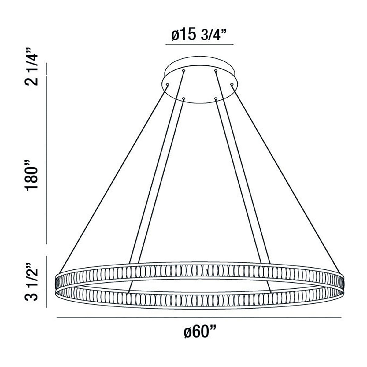 Forster chandelier dimension drawing