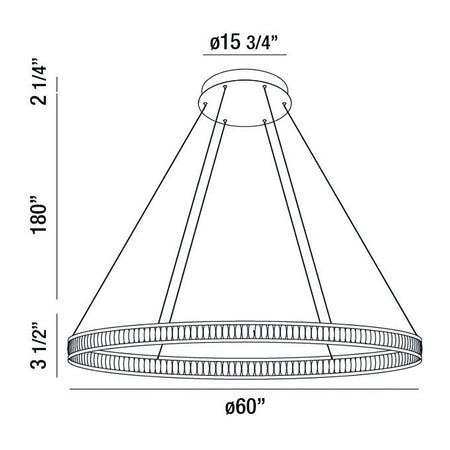 Forster chandelier dimension drawing