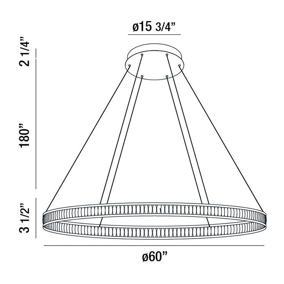 Forster chandelier dimension drawing