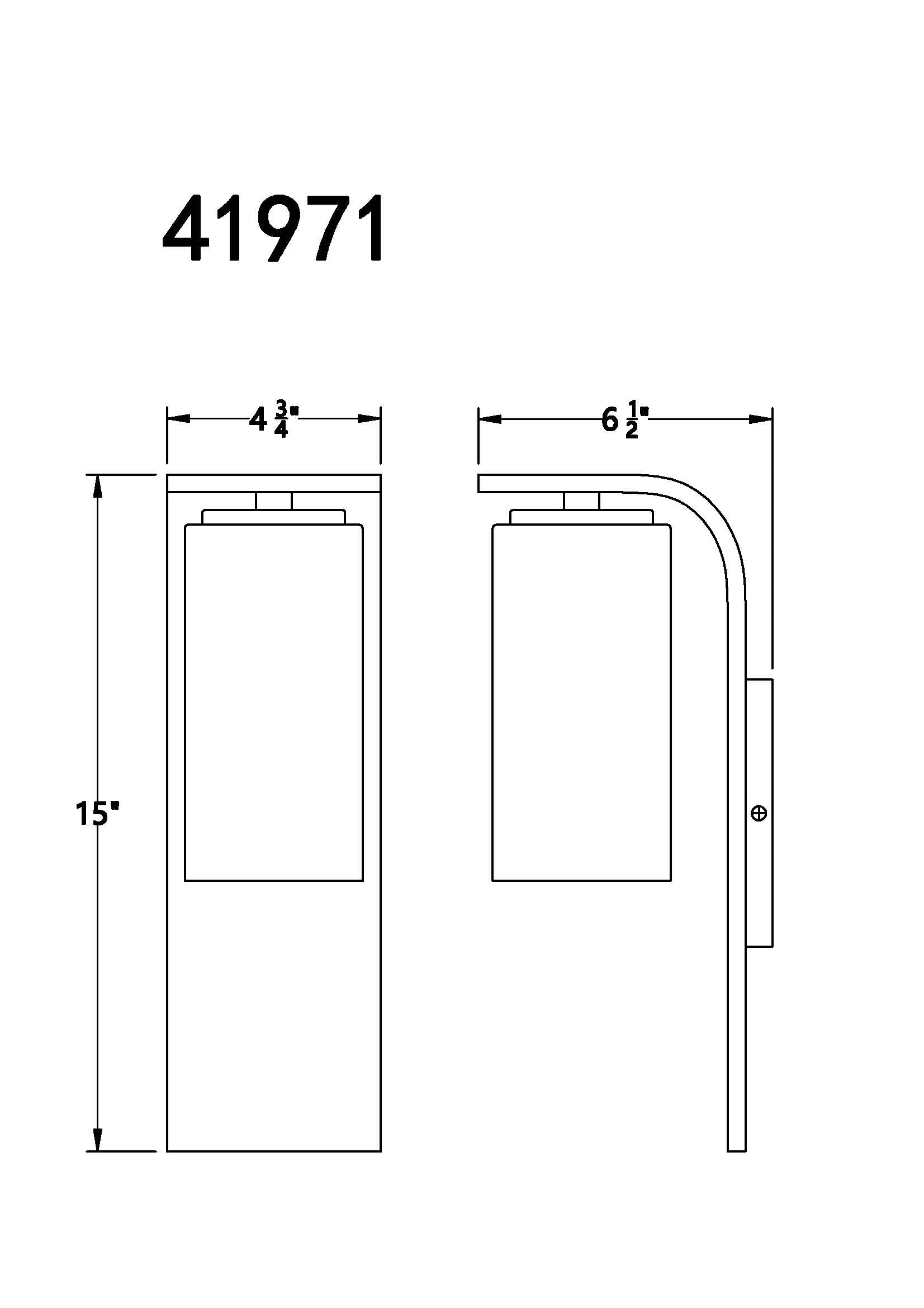Colonne outdoor light dimension drawing