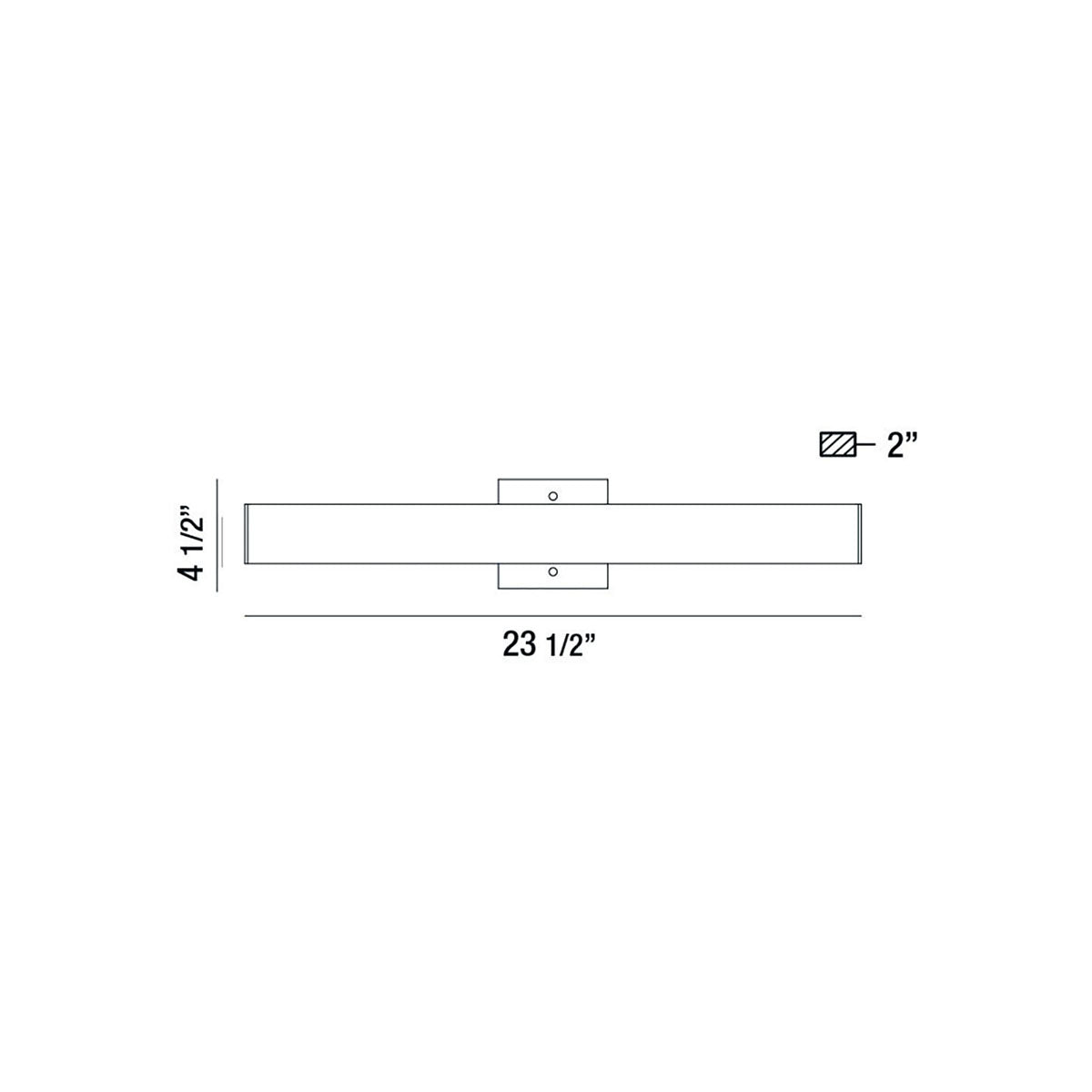 Springfield vanity light dimension drawing