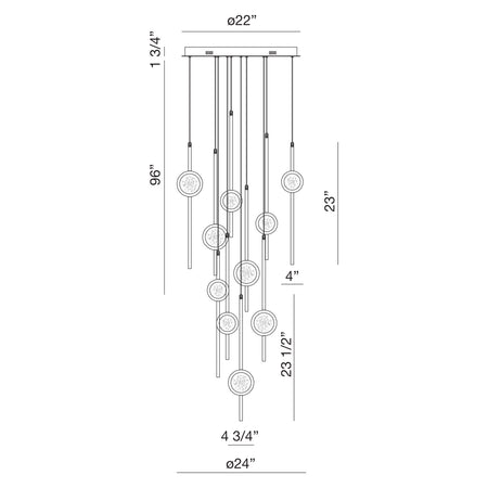 Barletta chandelier dimension drawing