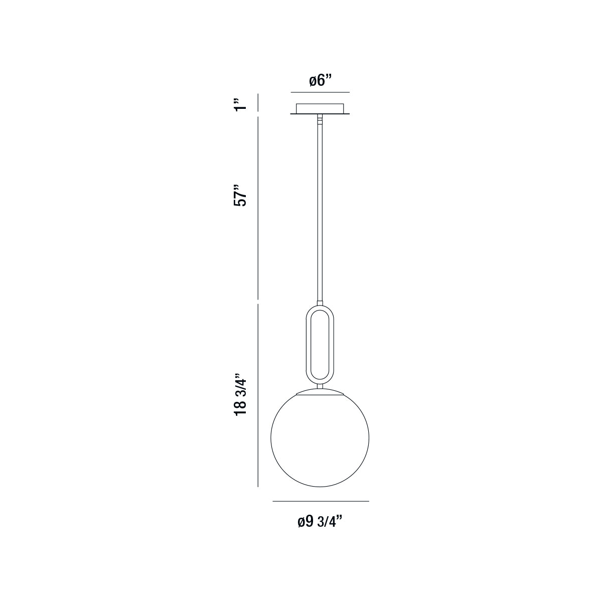 Prospect pendant dimension drawing