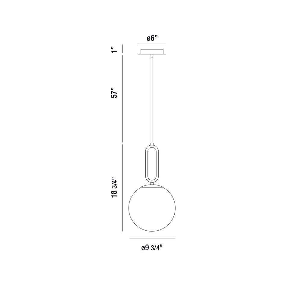 Prospect pendant dimension drawing
