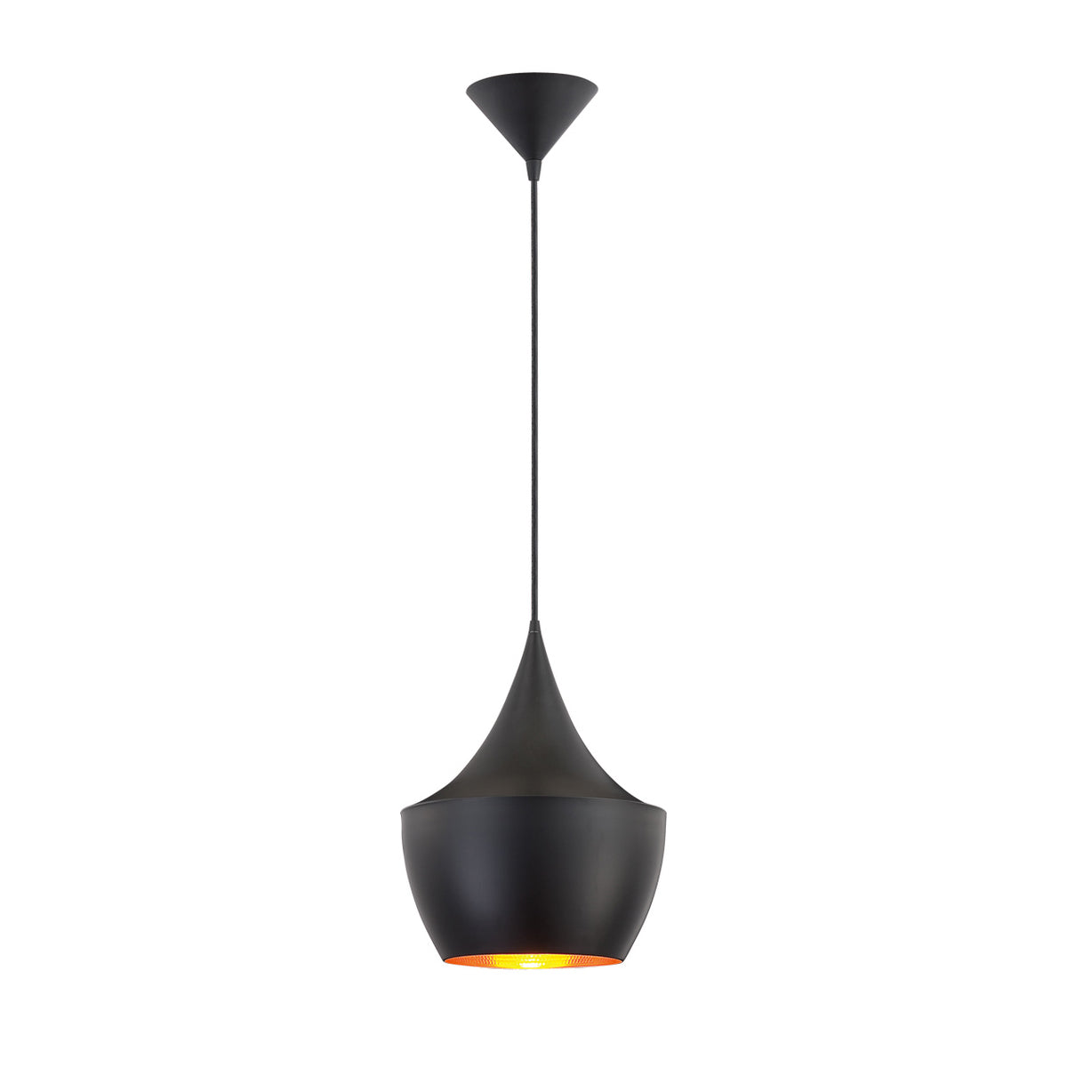 Eurofase Piquito 9.5" Pendant, Matte Black with Gold Aluminum, front view