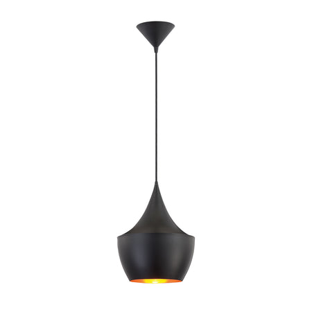Eurofase Piquito 9.5" Pendant, Matte Black with Gold Aluminum, front view