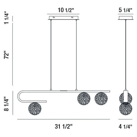 Phillimore chandelier dimension drawing
